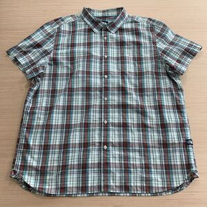 The North Face Plaid Short Sleeve Button Up Mens‎ Shirt Size XXL Gray Blue Red